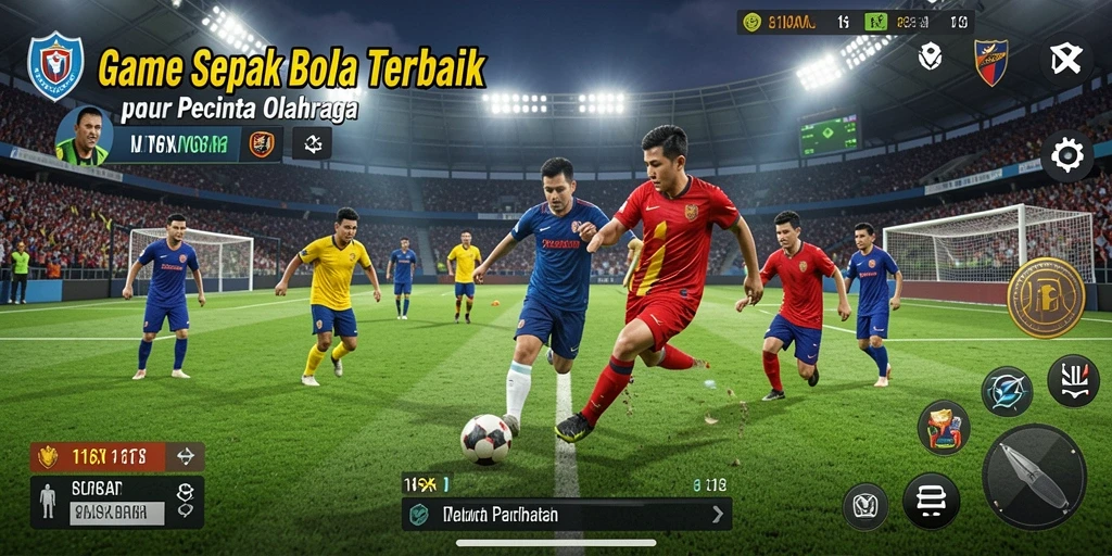 Tampilan gameplay 116X yang mendebarkan saat pertandingan sepak bola.