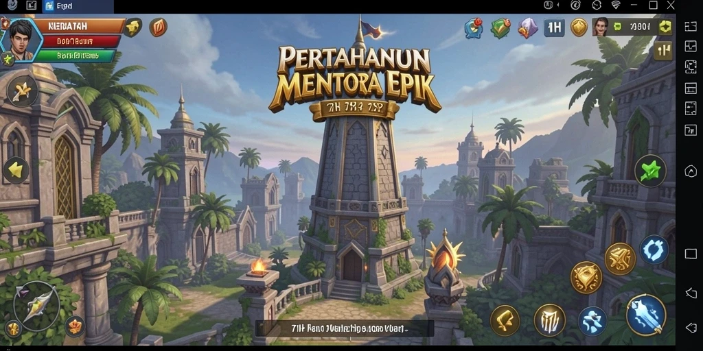 Screenshot menunjukkan gameplay seru di 71H dengan strategi menara yang cerdas.
