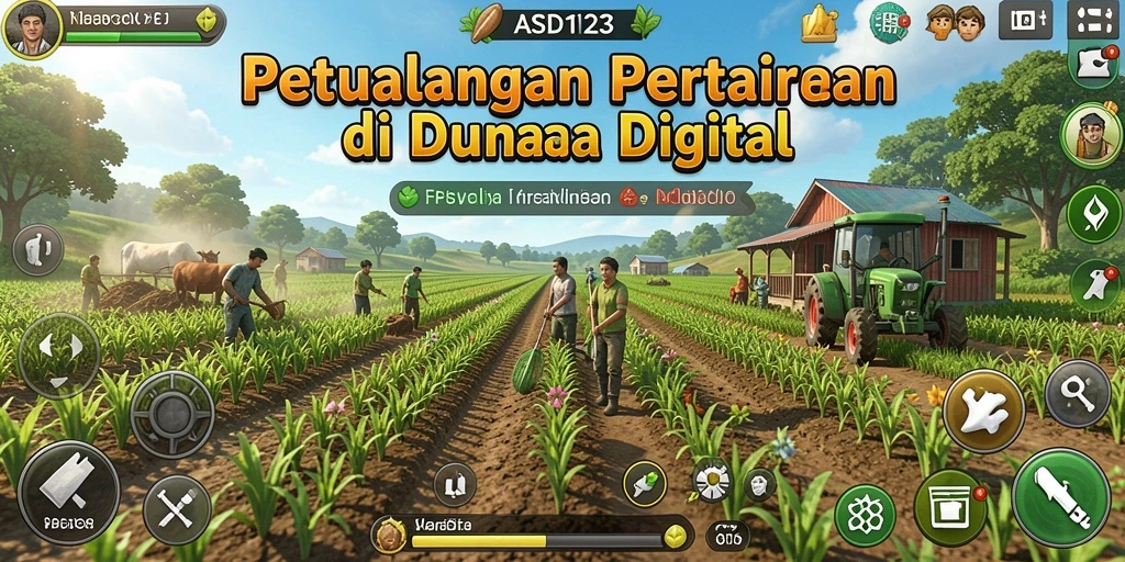 Screenshot gameplay Farming dengan suasana alam yang indah.