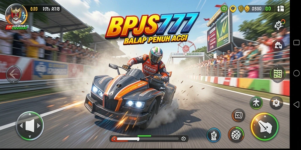 Gameplay mendebarkan dalam balapan mobil cepat di BPJS777.