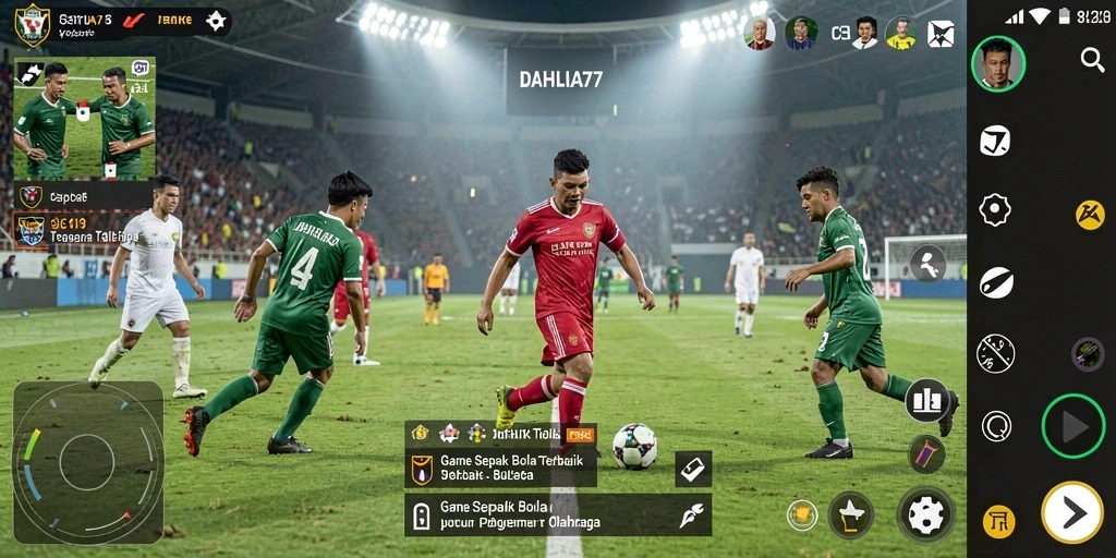 Tangkapan layar utama DAHLIA77 menampilkan aksi seru dalam permainan sepak bola.