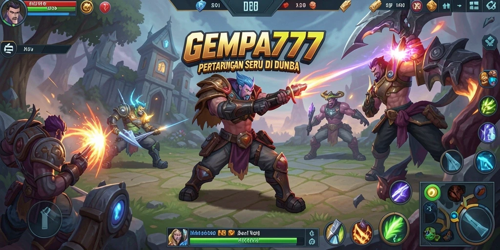 Tampilan gameplay seru dari GEMPA777 dalam aksi MOBA.