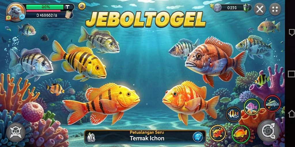 Menampilkan aksi seru dalam gameplay Tembak Ikan JEBOLTOGEL.