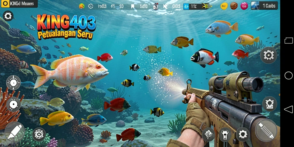 Tampilan gameplay seru menembak ikan di KING403.