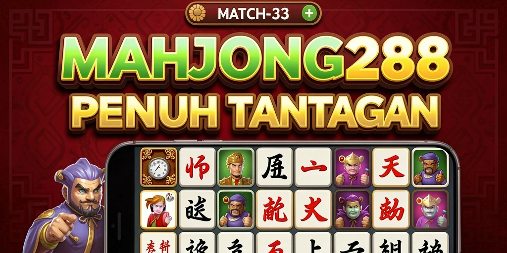 Tampilan menawan dari gameplay <strong>MAHJONG288</strong> dengan level Match-3 yang menantang.