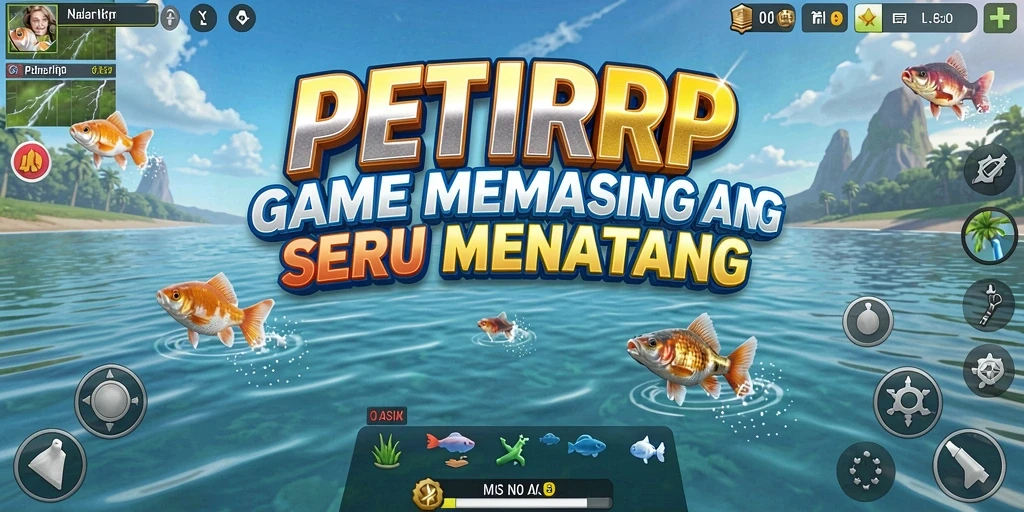 Screenshot utama PETIRRP dengan gameplay memancing yang seru.