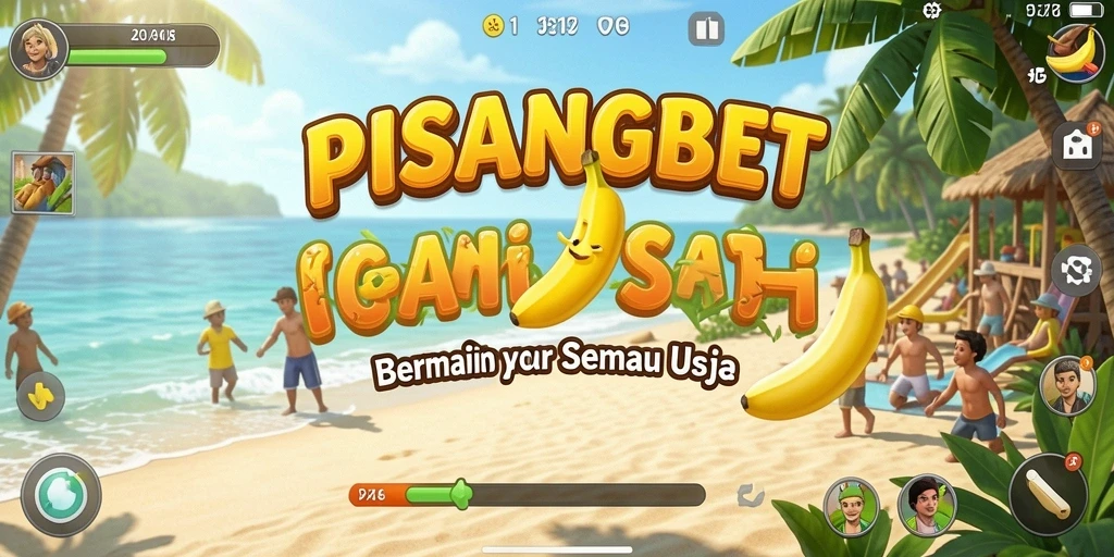 Tampilan gameplay PISANGBET yang penuh warna dan ceria.