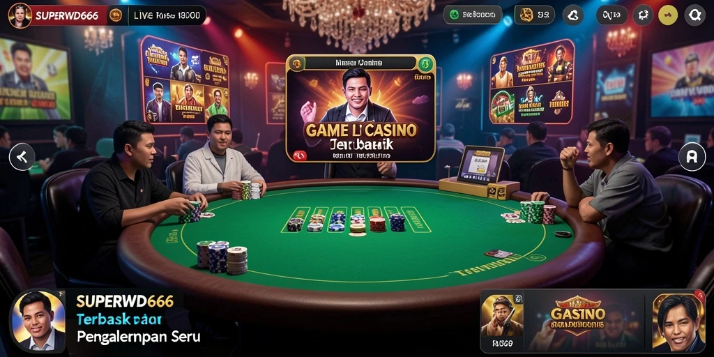 Tampilan gameplay Live Casino yang mengesankan di SUPERWD666.