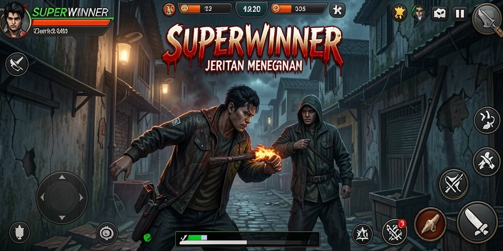 Pengalaman gameplay SUPERWINNER yang mencekam dan menegangkan.
