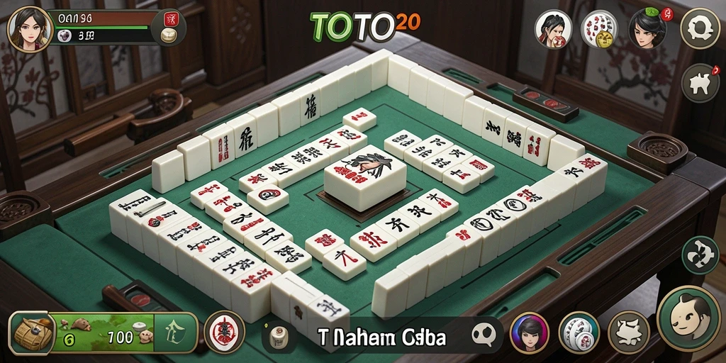 Tampilan gameplay TOTO20 yang menampilkan keasyikan bermain Mahjong.