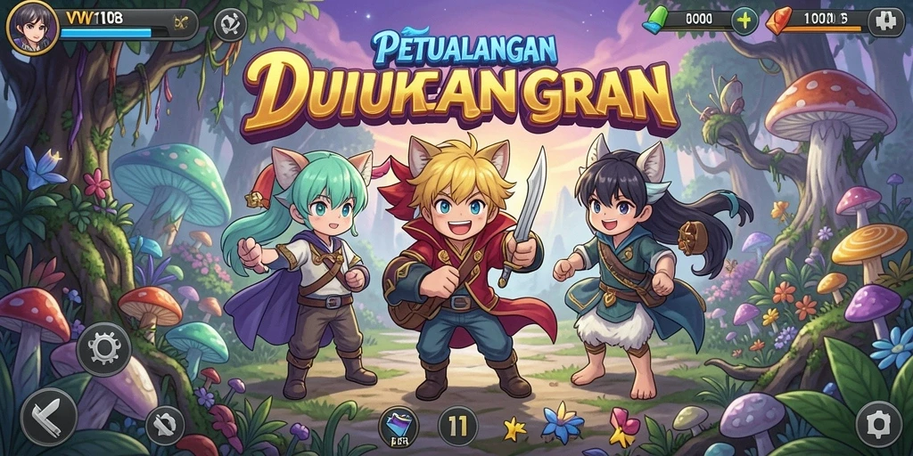 Tampilan gameplay seru dari VW108 dengan karakter anime dinamis.
