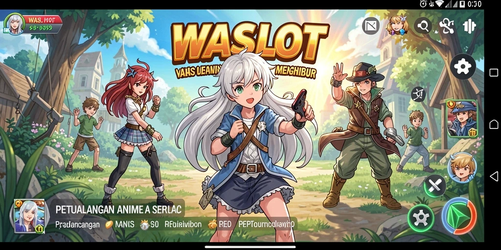 Tampilan screenshot utama WASLOT yang menampilkan aksi seru dalam game Anime.